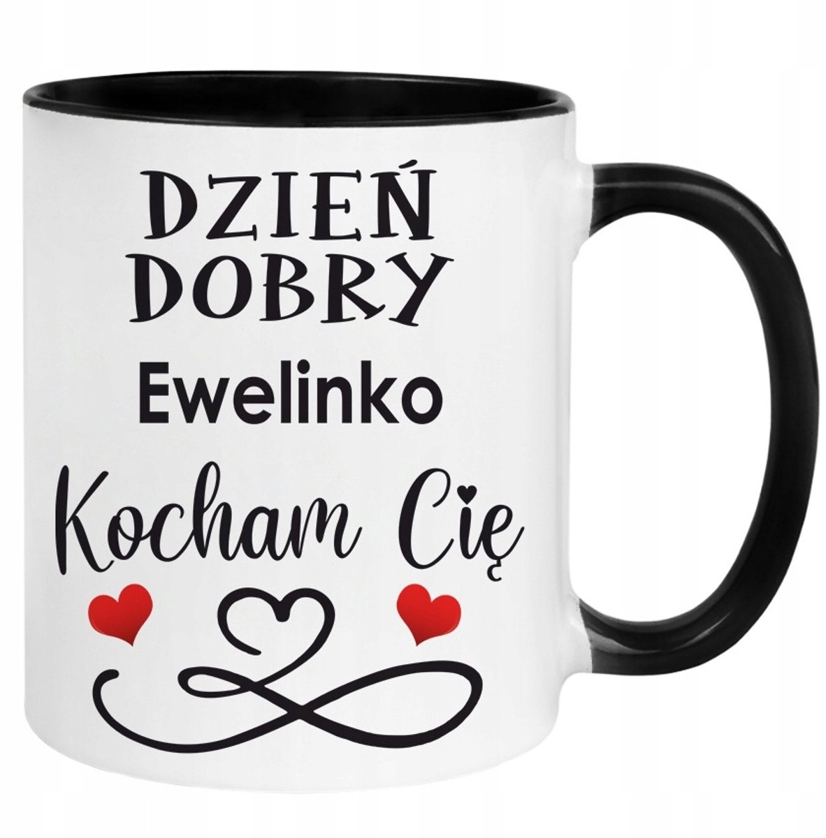 Kopje met Zwarte Versieringen - Perfect Valentijnscadeau (330ml)