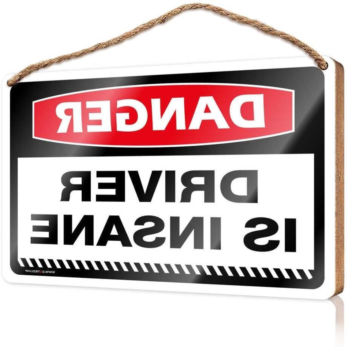 Houten Hangbord - Decoratiebord Huis - Wanddecoratie - UV-geprint design - 23 x 35 cm - Multicolor