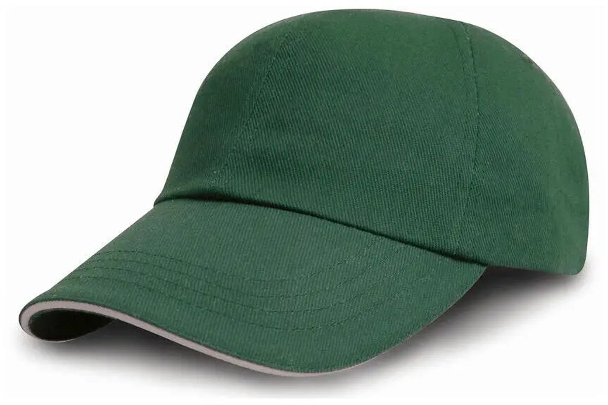 Result Brushed Cotton Decorators Cap With Sandwich Peak RH50 - Forest/Putty - One size