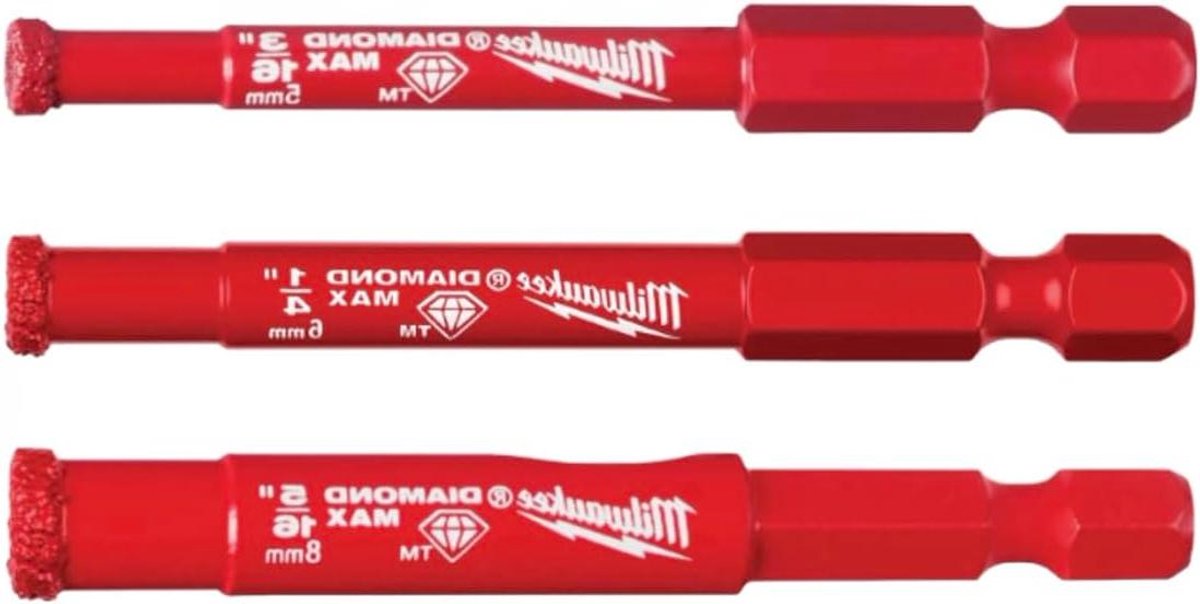 Diamant Grit Gatzaag - Tegelboor Set - Gaten Boren - Diamond MAX Duurzaamheid - 3-delige Set - Grijs