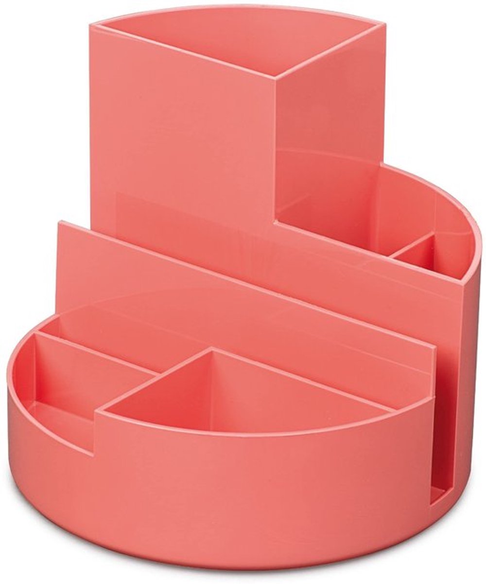 Pennenkoker originele ronde doos - 7 vakken - bureauorganizer - opbergdoos - cosmetica - 14 x 12,5 cm - stabiel ontwerp