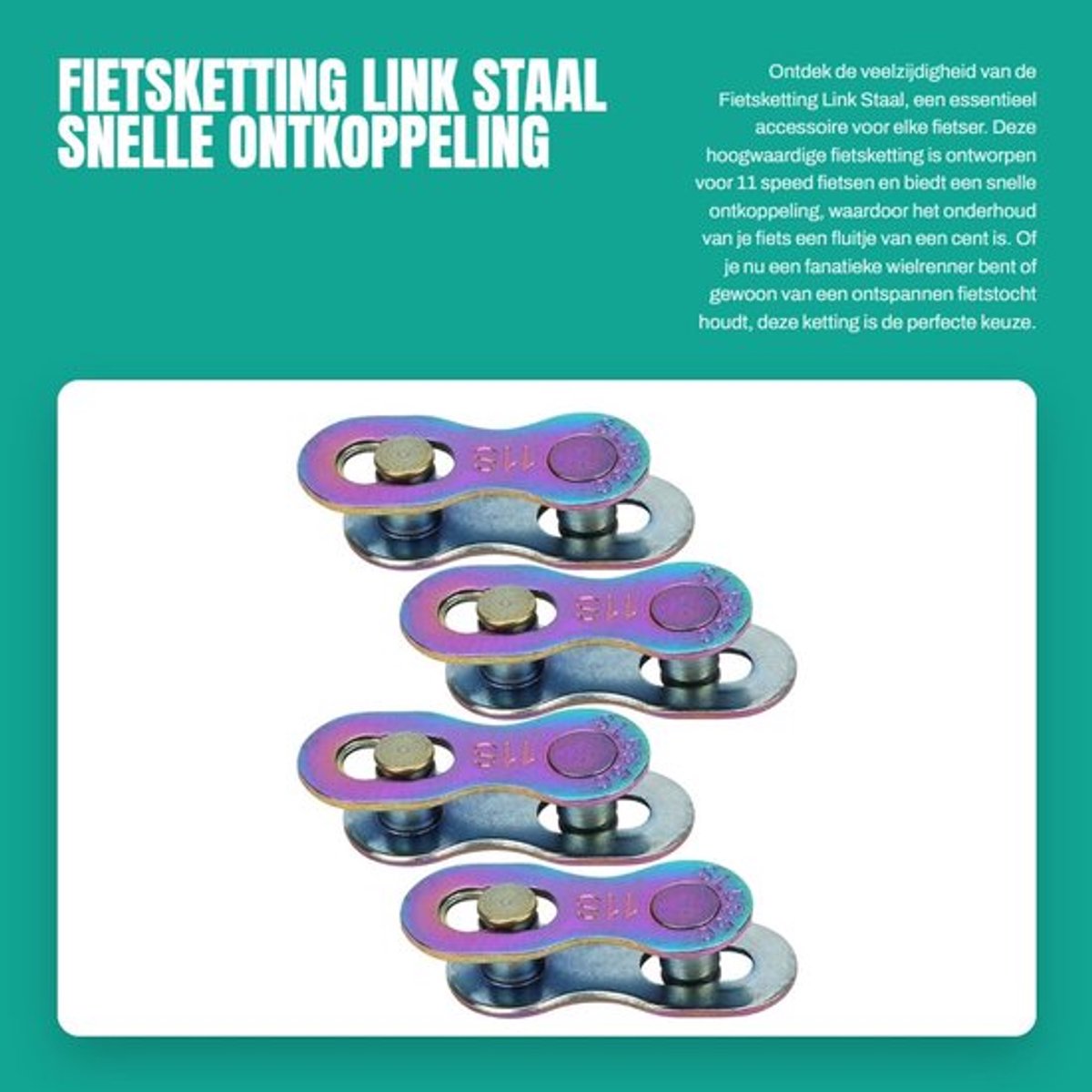 Fietsketting Staal - 11 Speed Ketting - Snelkoppeling - Fiets Accessoire - Onderhoudsset - Geschikt voor Fietsen - Fietslink