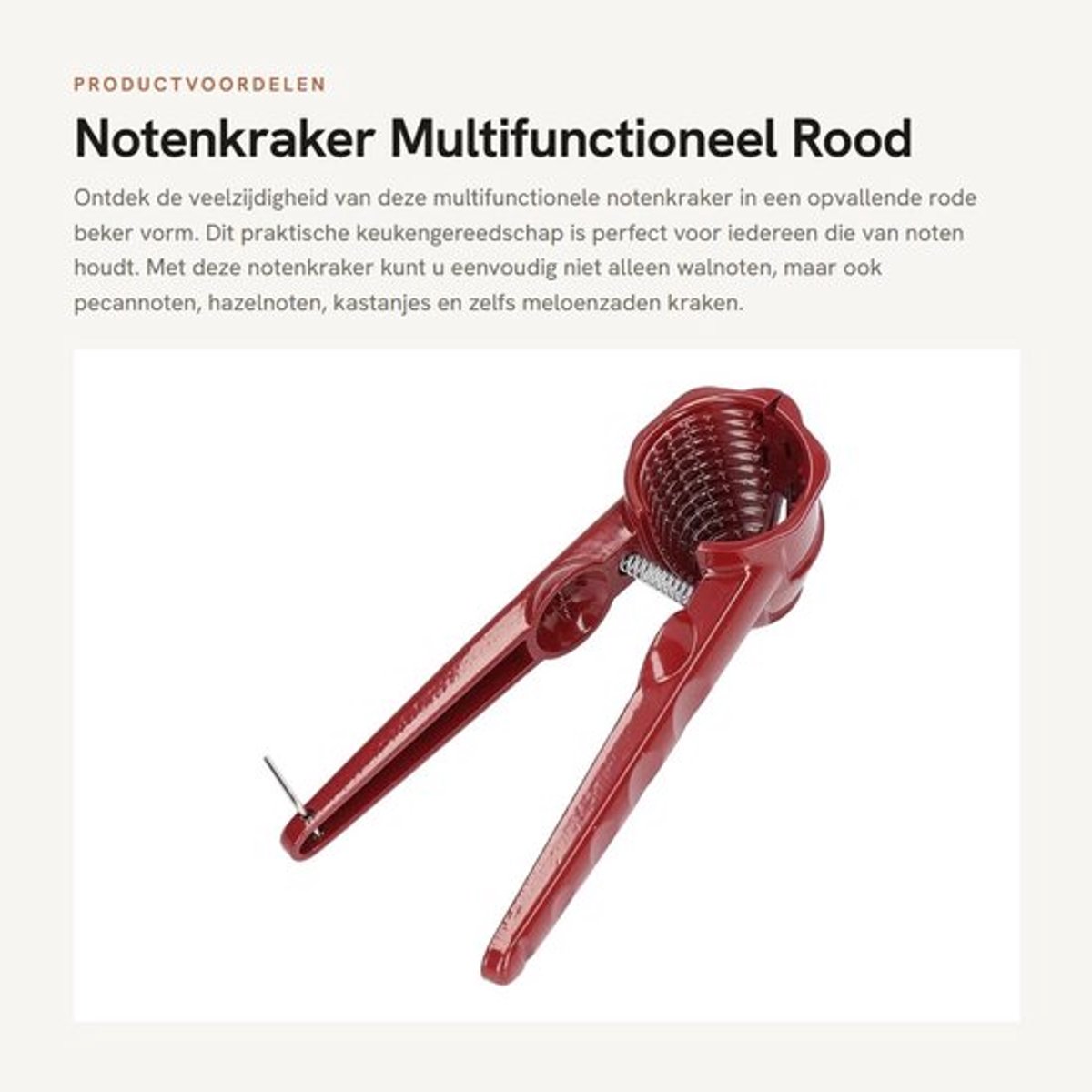 Notenkraker Multifunctioneel - Walnotenkraker - Kastanjes - Meloenzaden - RVS - Intuïtief Ontwerp - Notenkrakergereedschap