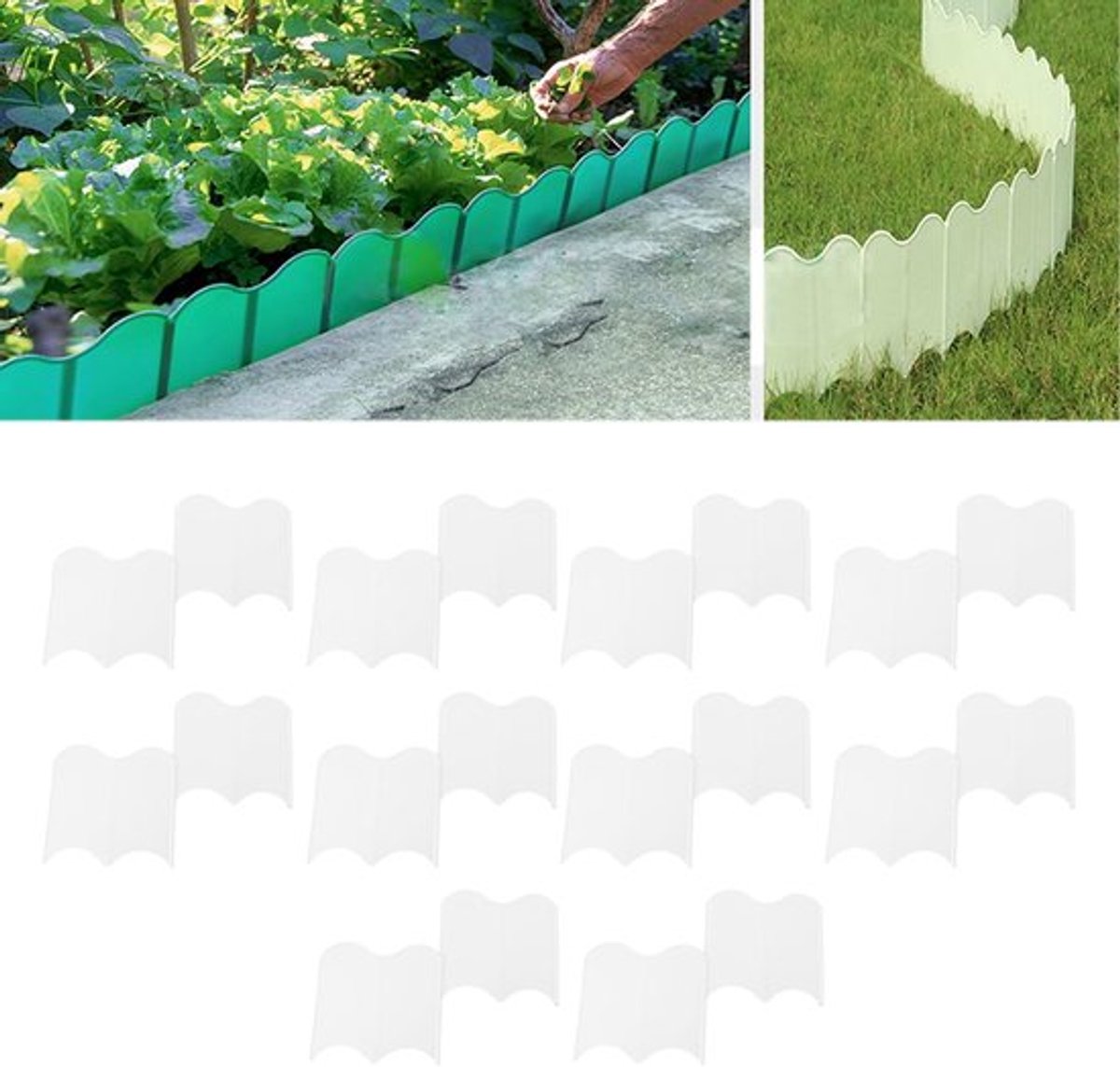 Tuinrand 20 Stuks - Decoratieve Tuinrand - Duurzaam PP-Materiaal - Eenvoudige Installatie - Lichtgewicht 815 g - Moestuin Decoratie - Tuinborder