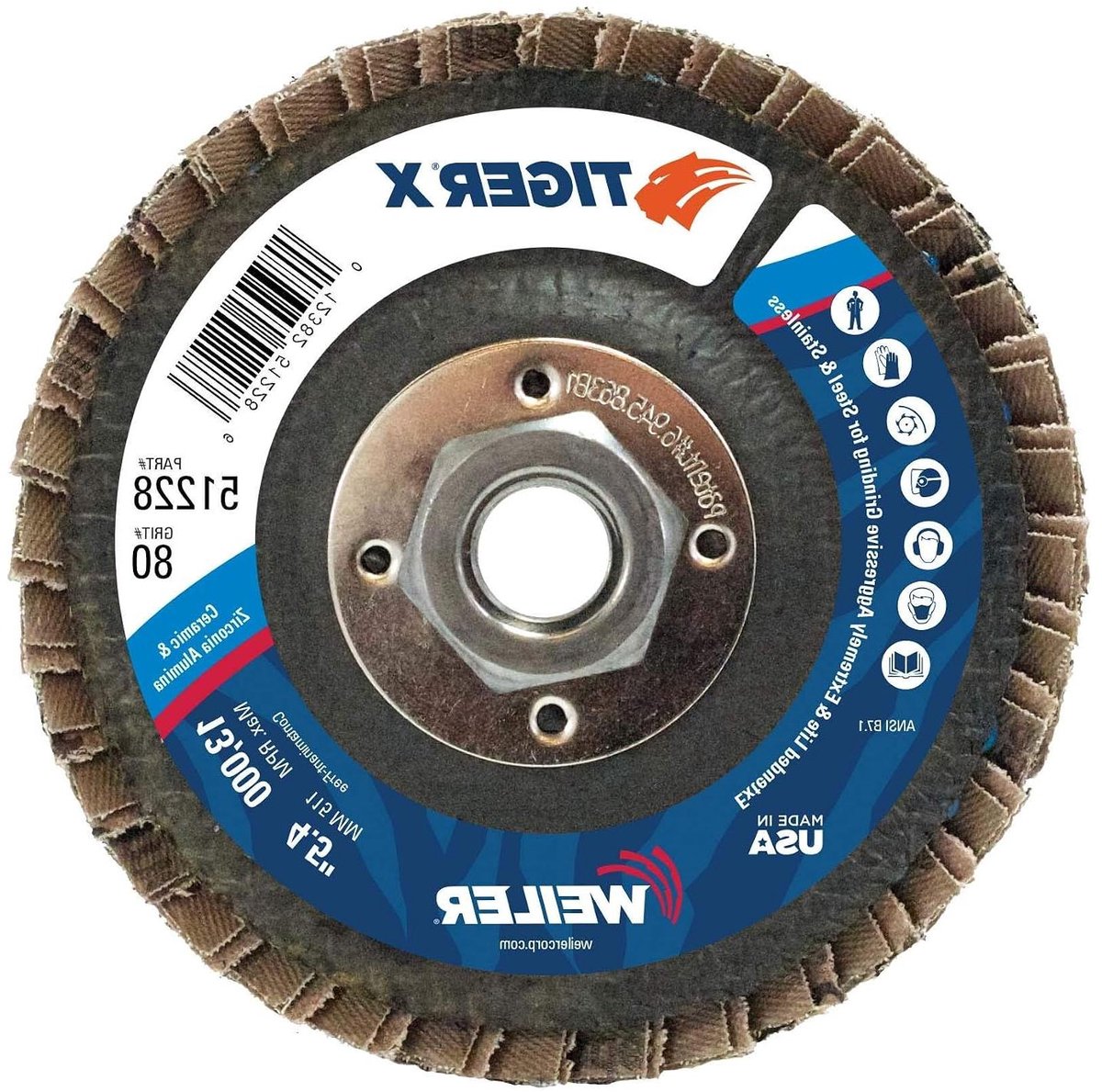 Lamellenschijf - Schuurschijf Afwerkschijf - Metaal Bewerken - Keramisch Zirkonium Korrel - 4.5 Inch - Bruin