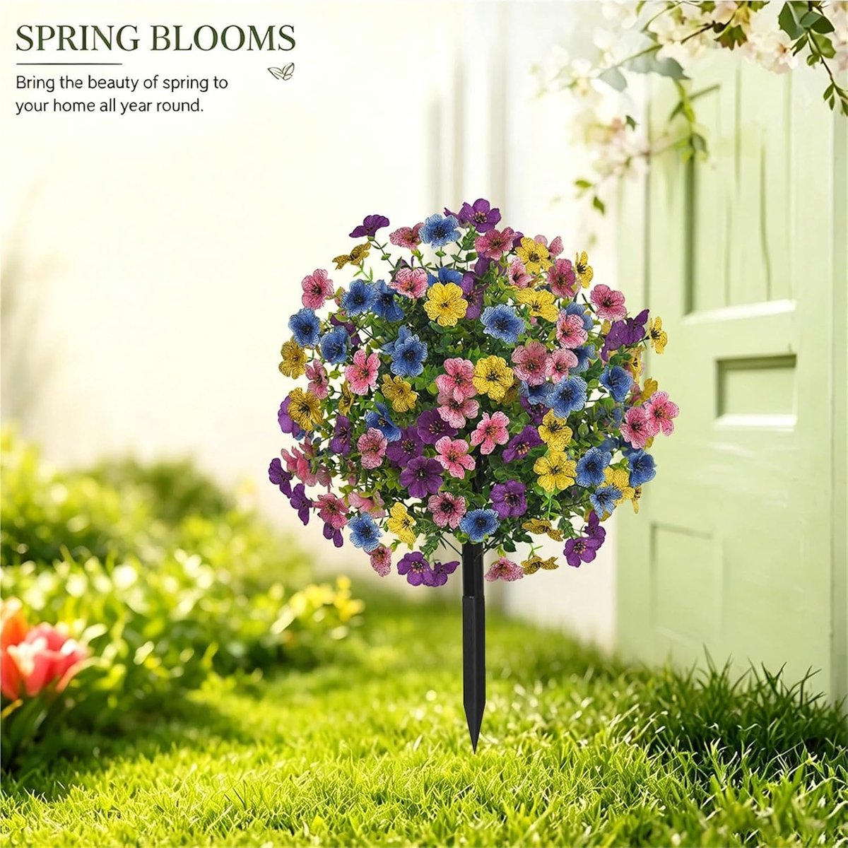 Casalora® Kunstbloemen met Grondpinnen – Rood Kunstbloemen Buiten – 60 cm – Tuindecoratie – Onderhoudsvrije Bloemversiering voor Tuin, Balkon en Terras