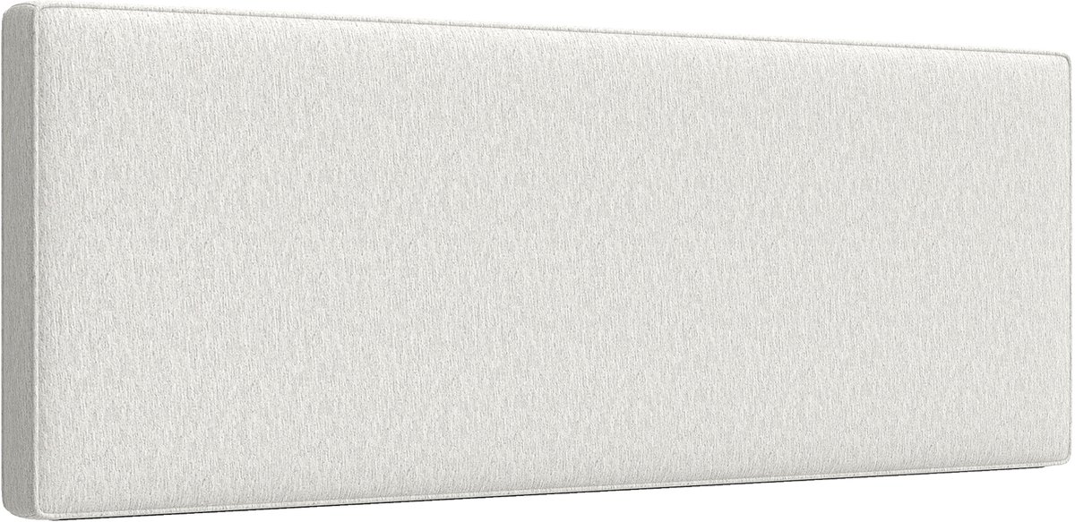 Wandgemonteerd hoofdbord voor bedbekleding - 160 x 10 x 60 cm - stoffen bekleding - crèmewit