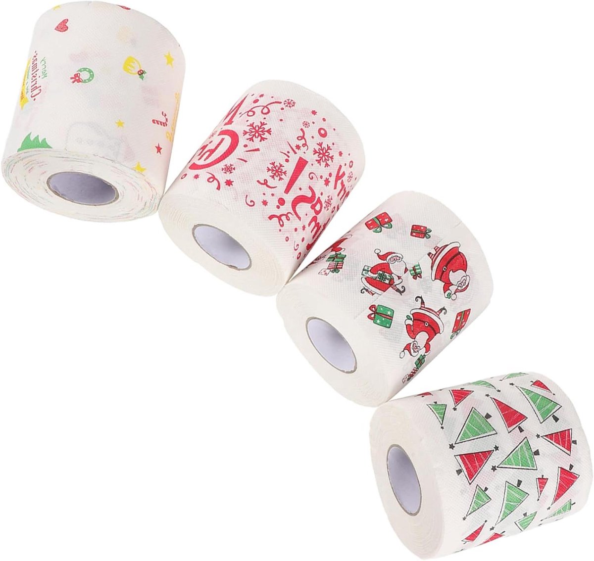 Kerst Toiletpapier - Feestelijk Papier - Badkamer Decoratie - Dubbele Laag - 4 Rollen - Diverse Kleuren