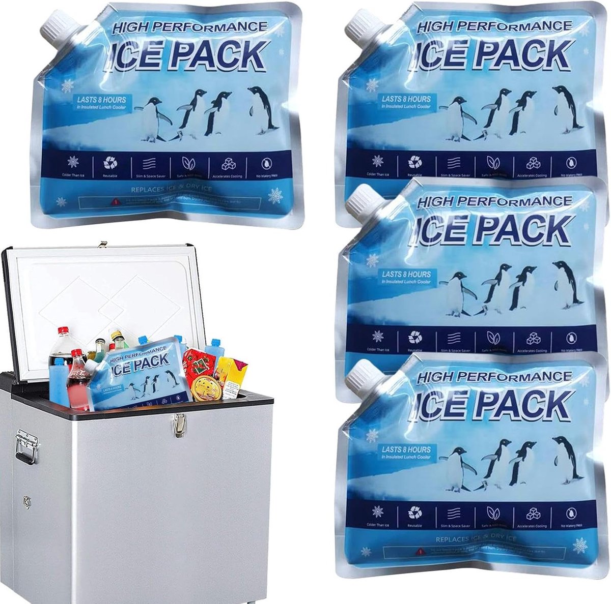 Koel Elementen - IJspakken Herbruikbaar - Koel Houden - Lekvrij Ontwerp - 350 ml - Blauw