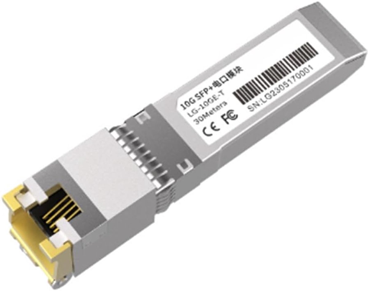 SFP+ Module - Ethernet Poort - Netwerk Uitbreiding - 10Gbps Transmissie - 30 Meter - Zilver