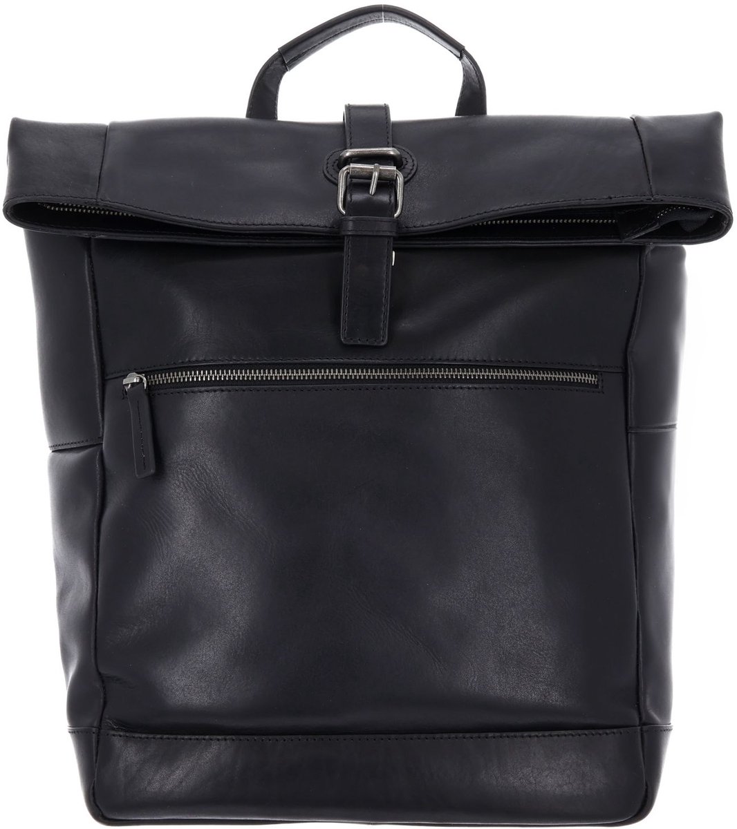 LEONHARD HEYDEN Leren laptop rugzak rugzak met laptopvak Roma Rucksack Rolltop 5371 Schwarz zwart