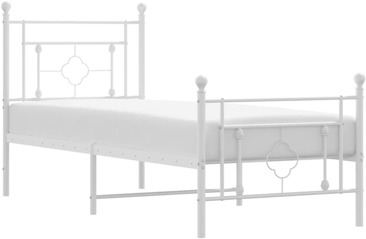 Bedframe Metaal - Eenpersoons Bed - Slaapkamer Inrichten - Ruime Opbergruimte - 80 x 200 cm - Wit