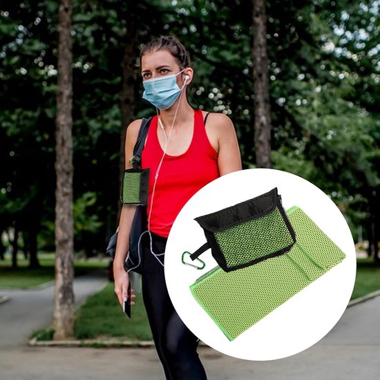 Koelhanddoeken Set - Sport Handdoek - Actieve Koelte - Directe Verfrissing - 27.89 Inch - Groen — afbeelding 3