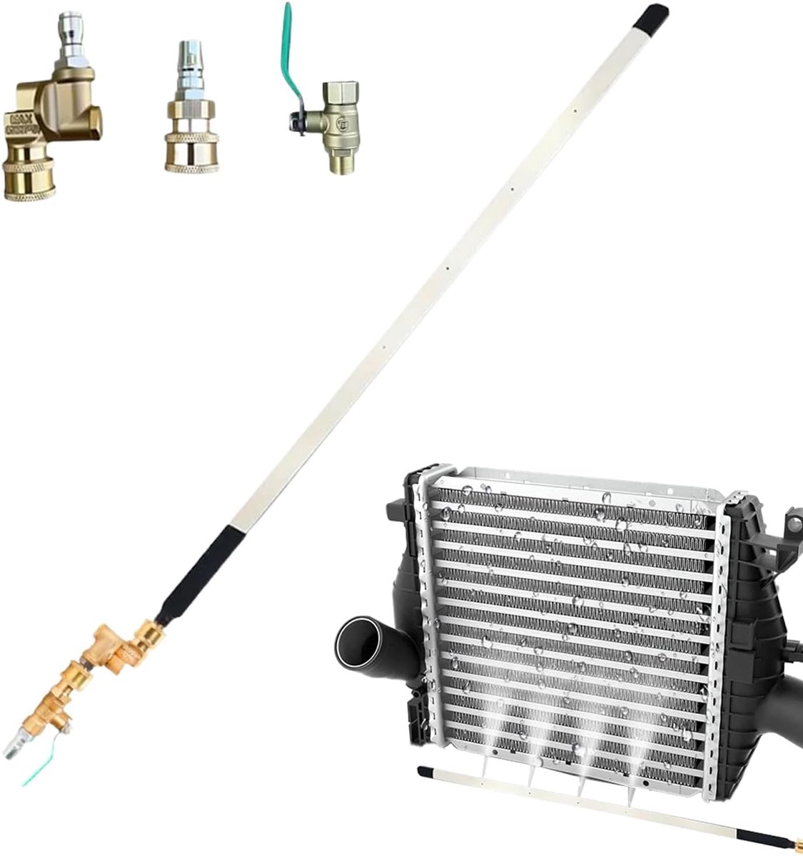 Reinigingsgereedschap Radiator - Koeler Reiniger - Motor Koelend Houden - 180 Graden Rotatie - 60cm Lengte - Zilver