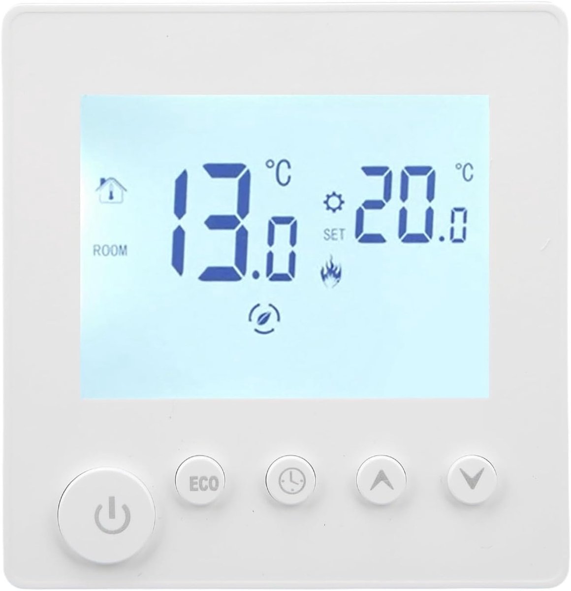 Digitale Thermostaat - Temperatuurregelaar - Efficiënte Verwarming - Programmeerbaar LCD - 11 x 10 x 6 cm - Wit