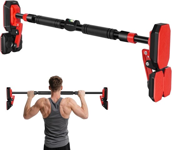 Deur Puller Bar - Fitness Bar - Thuis Trainen - Schroefloze Installatie - 76-100 cm - Zwart