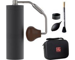 Handmatige Koffiemolen - Koffiebonen Molen - Verse Koffie Zetten - Externe Instelling 60 Stappen - 25-30g Capaciteit - Zwart