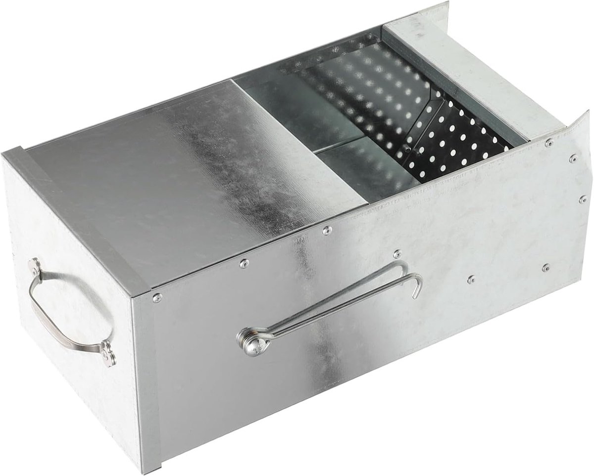 Hooibak Konijn - Voerbak Dier - Voer Opslag - Magnetisch Deksel - 31.5 cm - Zilver