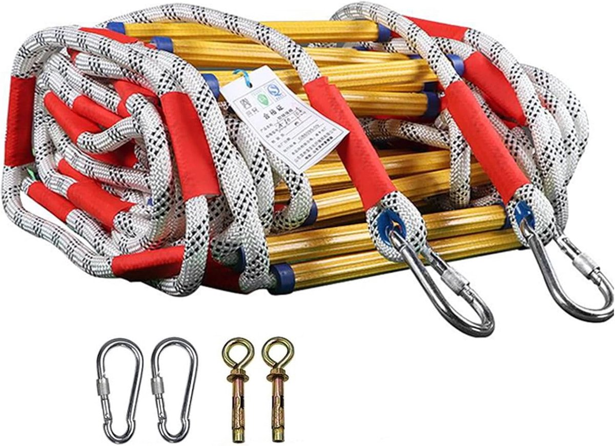 Noodladder Vluchtladder - Touwladder Reddingsladder - Veilig Ontsnappen - Hoge Draagkracht - 420 kg - Niet gespecificeerd