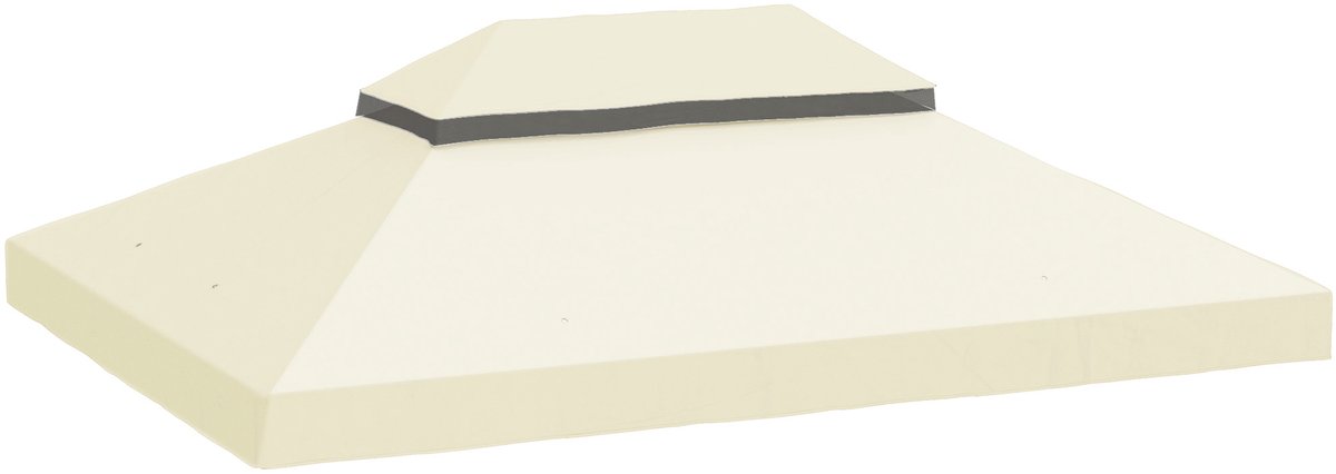 Vervangend Paviljoendak - Dubbel Dak 3 x 4 m - Waterdicht Oxford Stof - Crèmekleurig