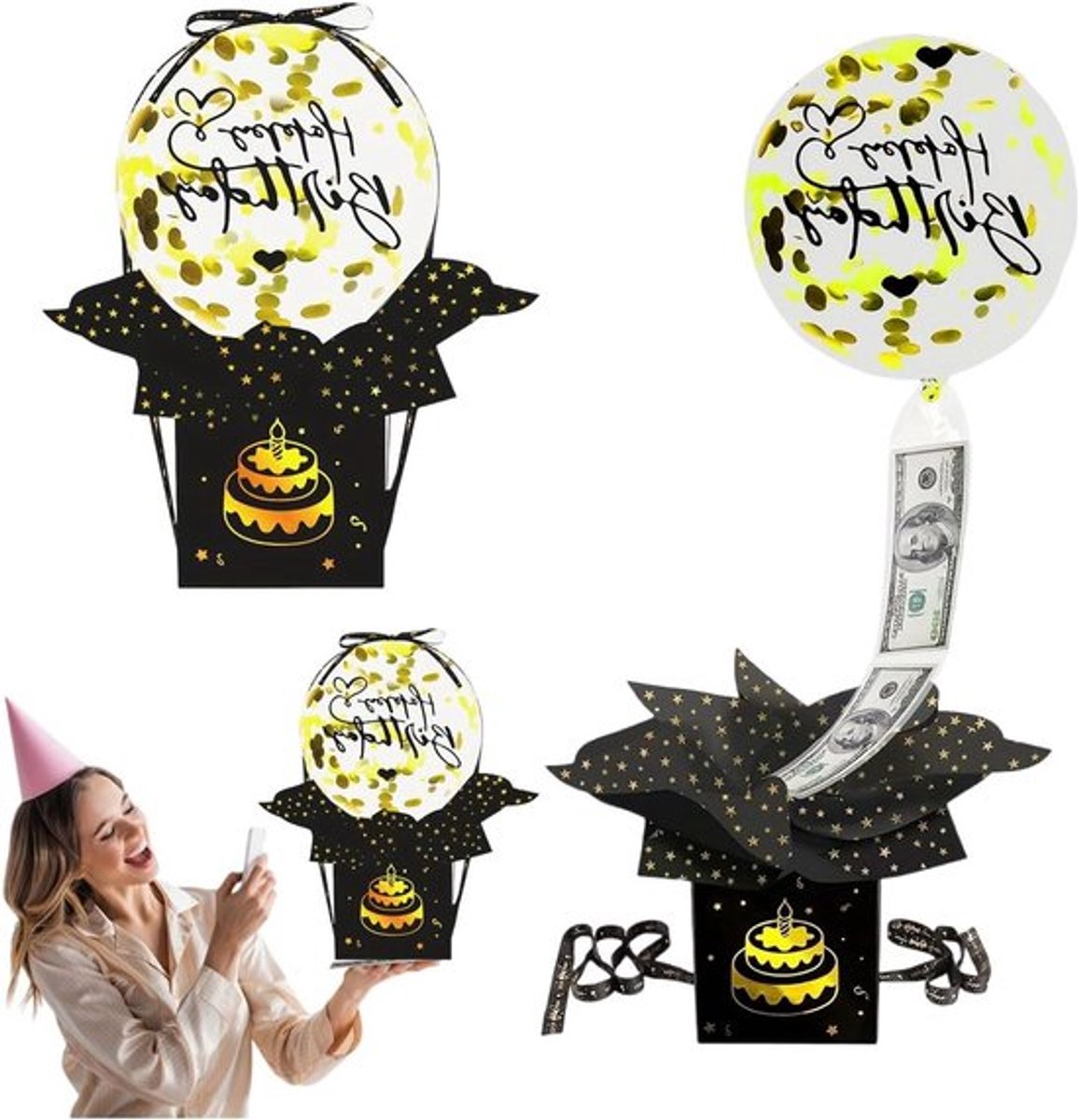 Happy Birthday-doos: Inovra Plus zwart voor zelfgemaakte