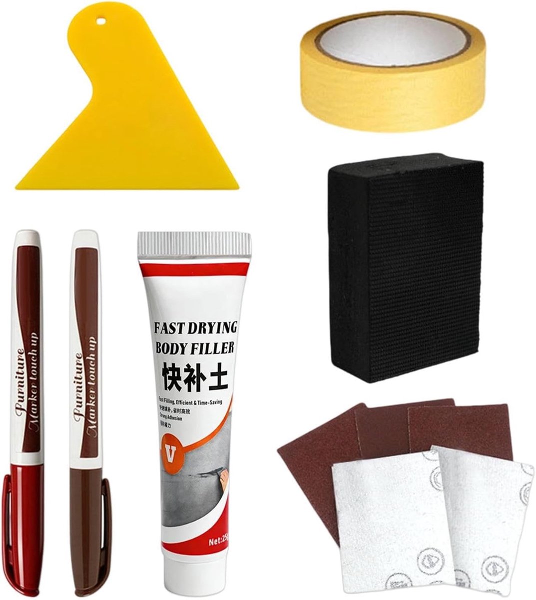 Houtbeitsstift - Lakstift hout reparatie - Meubels herstellen - Sneldrogend - 25 g - Rood Bruin