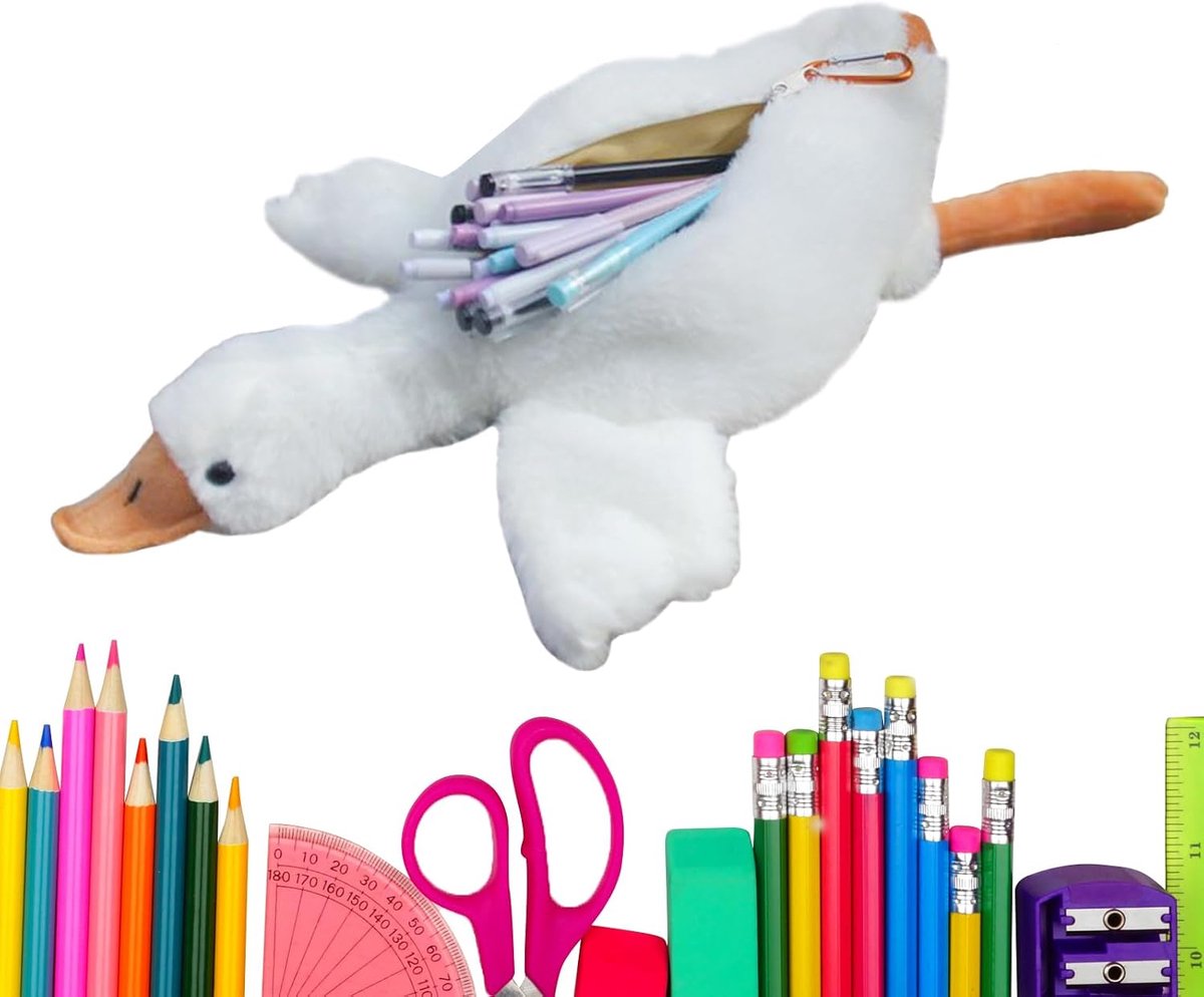 Pennenetui Pluche Dier - Opbergtas Schrijfwaren - School Organisatie - Zacht Materiaal - Groot Formaat - Meerdere Kleuren