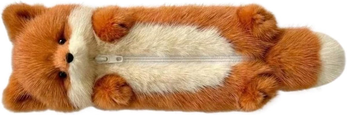 Pennenetui Opbergtas - Schrijfgerei Houder - Scholen en Reizen - Aantrekkelijk Dierenontwerp - 31 x 13 cm - Bruin