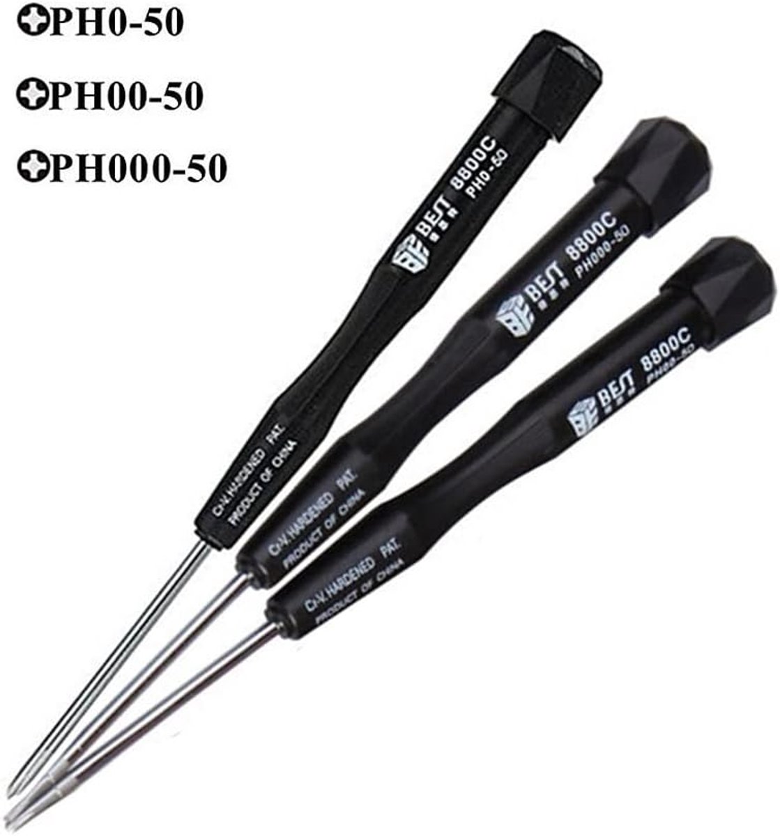 SnelShoppen - 3-delige Phillips Schroevendraaier Set met Antistatische Nylon Spudger, PH0, PH00, PH000, Ideaal voor Laptop en PC Reparatie