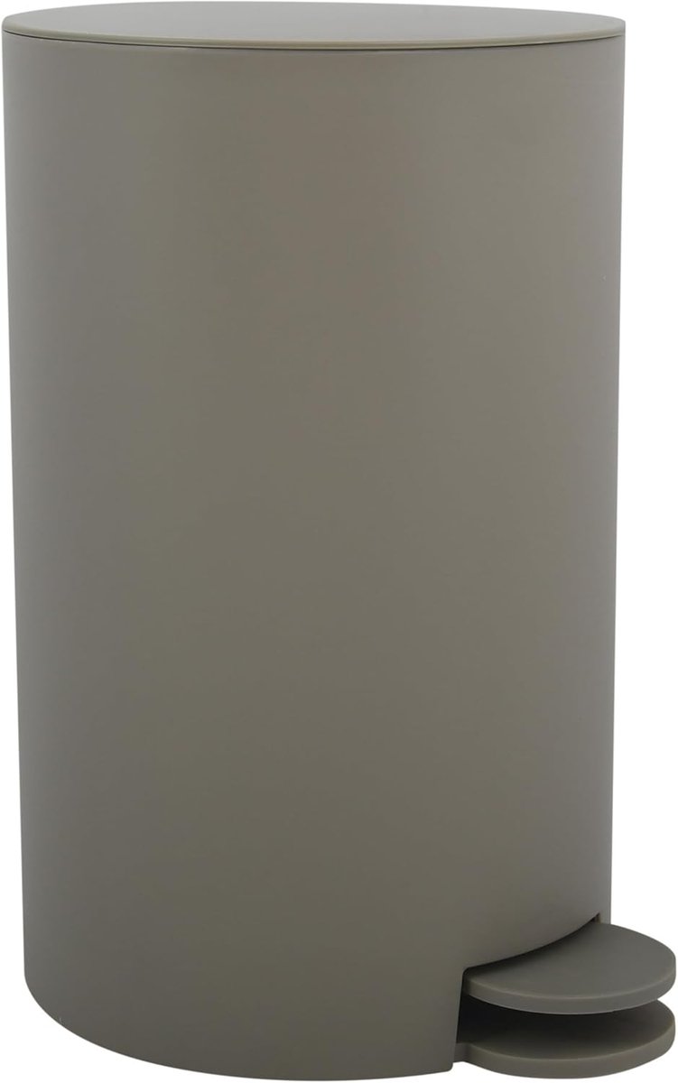 SnelShoppen - Pedalafvalbak 3 Liter Taupe - Chic Cosmetische Prullenbak met Verwijderbare Binnenemmer - Hygienisch en Stijlvol voor Keuken en Badkamer