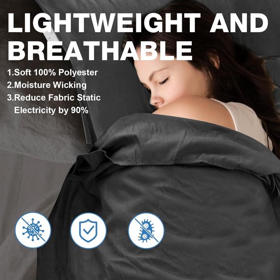 SnelShoppen - Ultralichte Slaapzakvoering, Compacte Lakenzak 220x90 cm voor Kamperen, Wandelen, Hostels, Zakenreizen, Ideaal voor Buitenactiviteiten van Snelshoppen — afbeelding 2