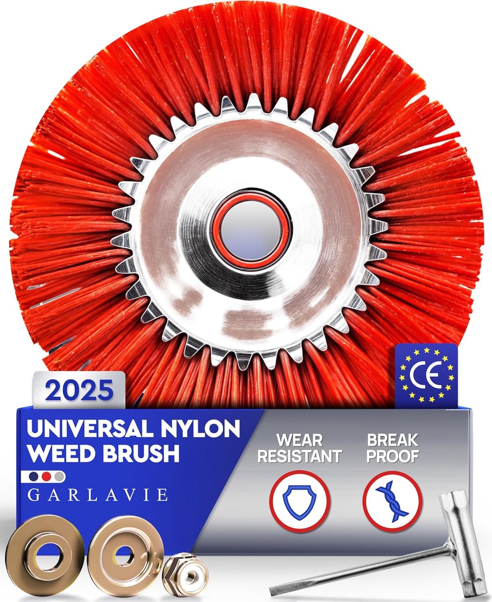 SnelShoppen - Universele bosmaaierkop nylon borstel voor gevoelige oppervlakken - Thermisch en elektrisch compatibel - Eenvoudige montage 25,4 mm voor