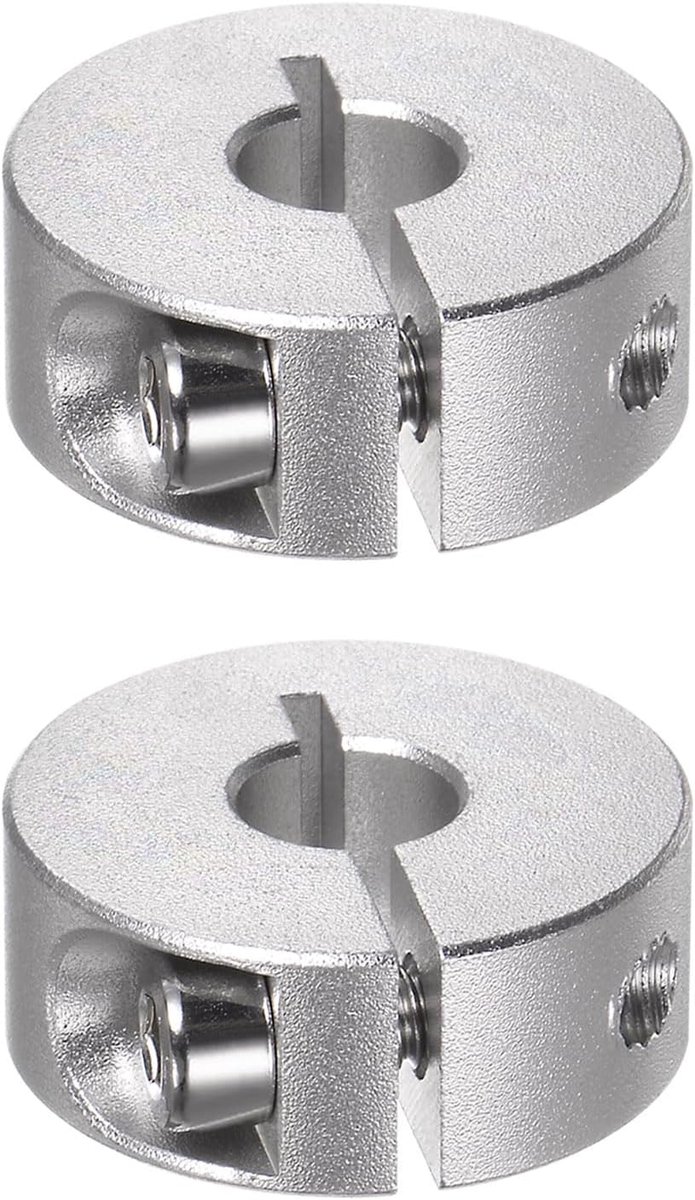 SnelShoppen - 2 Stuks Verstelbare Stopringen 8mm Boorgat 25mm BuitenDiameter 10mm Breed Aluminium Legering - Diepte Stopringen voor Wielen Tuin Gereed