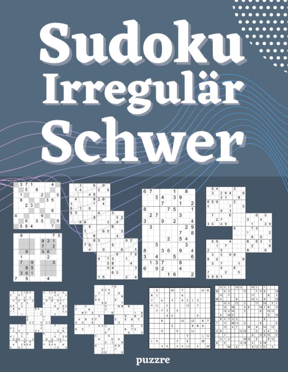 SnelShoppen - Sudoku Irregulär Schwer - Denksport Sudoku Varianten Volwassenen - Sudoku X, Hyper, Twins, Triathlon A, B, Marathon, Samurai, 12x12, 16x
