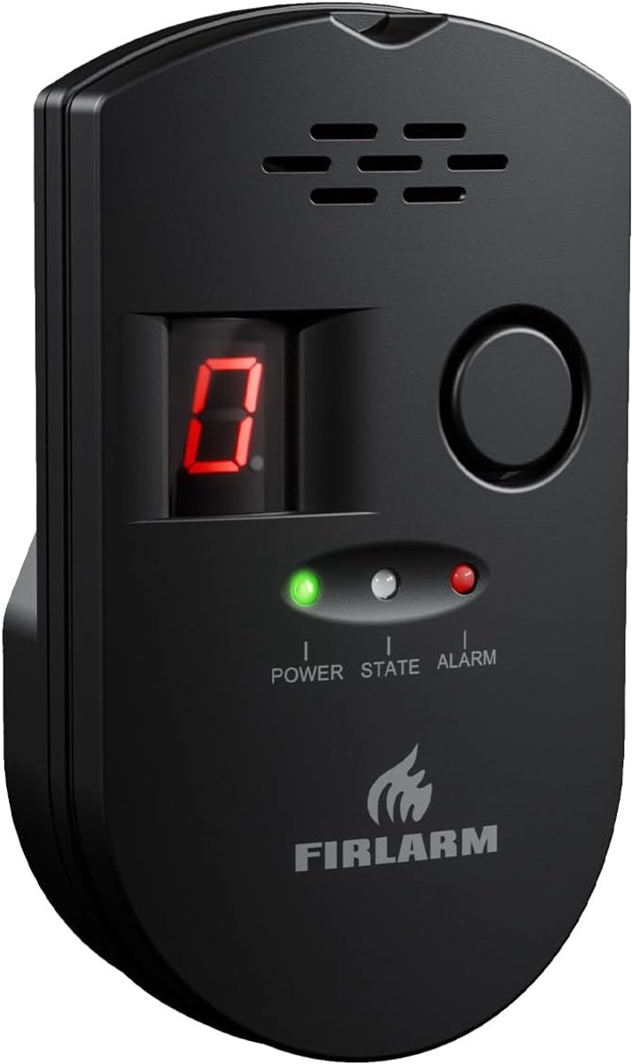 SnelShoppen - Firlarm Plug-in Gas Detector voor Thuisgebruik - EN50194 Gecertificeerd - Veiligheid voor Huishoudens, Keuken, Camping en Feesten