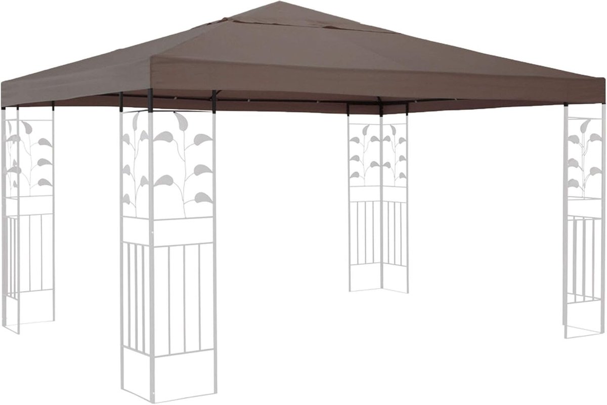 SnelShoppen - Vervangend dak voor Rank paviljoen 3x3m taupe, 100% polyester, 260 g/m², PVC gecoat, ideaal voor tuin, feest en camping
