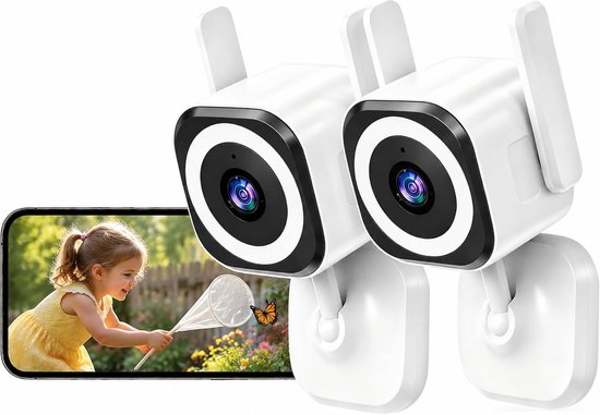 SnelShoppen - Indoor & Outdoor Camera Bewaking, 5G WiFi Baby/Pet Camera, IP66 Waterdicht, Nachzicht, 2-Weg Audio, Car Zoom, SD en Cloud Opslag van Snelshoppen — afbeelding 2