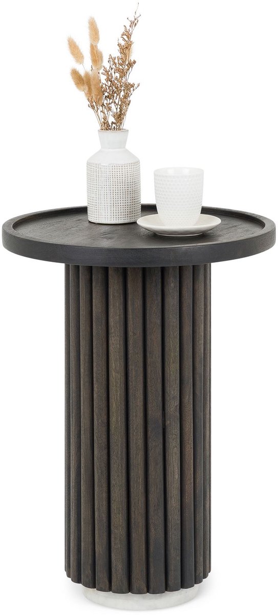 Bijzettafel BEJA van massief mangohout – bruin/wit
