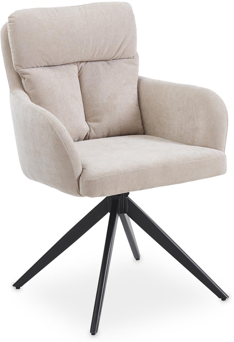 Eetkamerstoel ELARA, 360° draaibaar – beige