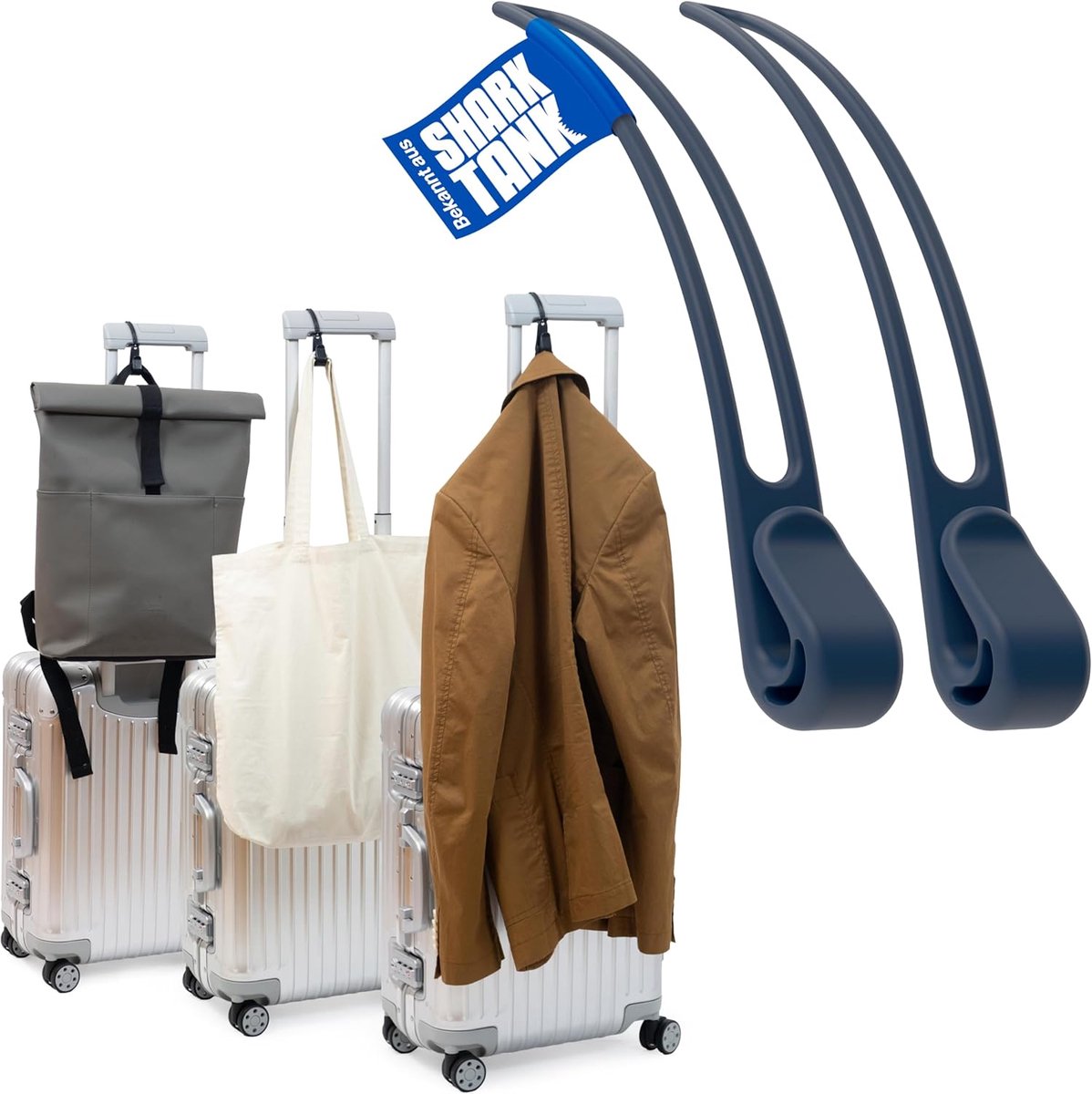 SnelShoppen - Luggage Hook Koffershaken voor Jas & Tas (2 Stuks) - Handige Reisgadgets voor Vliegtuig, Houdt Reisspullen tot 10 kg, Ideaal Cadeau voor