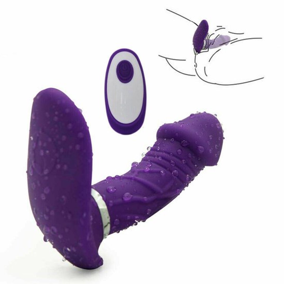 Op afstand te bedienen massage-vibrator met G-spot dildo-speelgoed voor vrouwen
