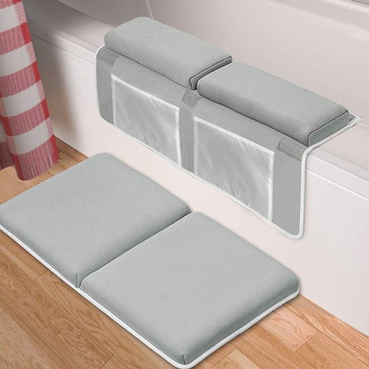 Kneeler Pad Elbow Support, Baby Badkuip Kniekussen met Elleboogsteun Set voor Grote Badkuip met Speelgoed Organizer, Baby Badkuip Kniekussen
