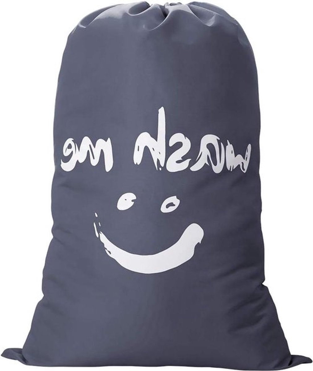 Wasmand voor op reis - vuile was opbergtas - grote opvouwbare wasmand - wasverzamelaar - wasbakstof - 120l - 61 x 92 cm - grijs