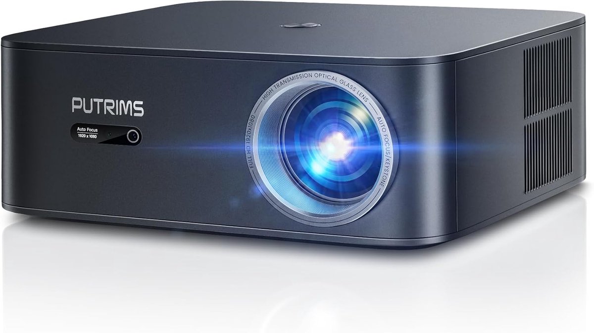 SnelShoppen - 4K Beamer met Google TV, 1200 ANSI, Autofocus, Trapeziumcorrectie, Outdoor Beamer voor 300 Inch Beeld, WiFi6, Bluetooth, Spraakbediening