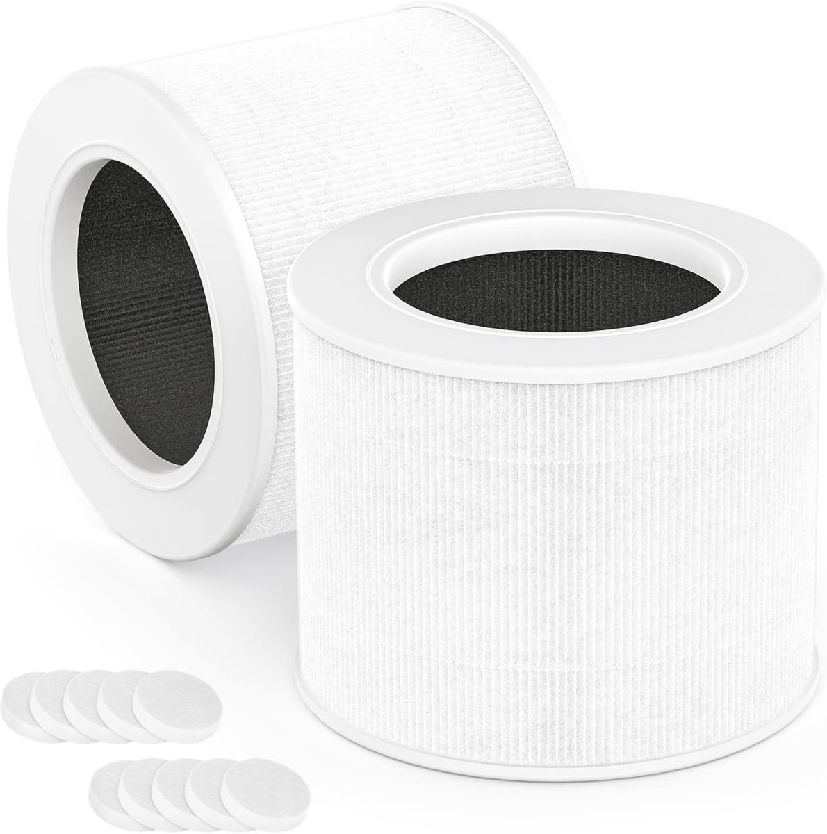 SnelShoppen - 2 stuks Vervangende Filterkern voor Luchtreiniger, 3-in-1 H13 True HEPA met Actieve Koolstoffilter, Core Mini-RF, Ideaal voor Thuis, All