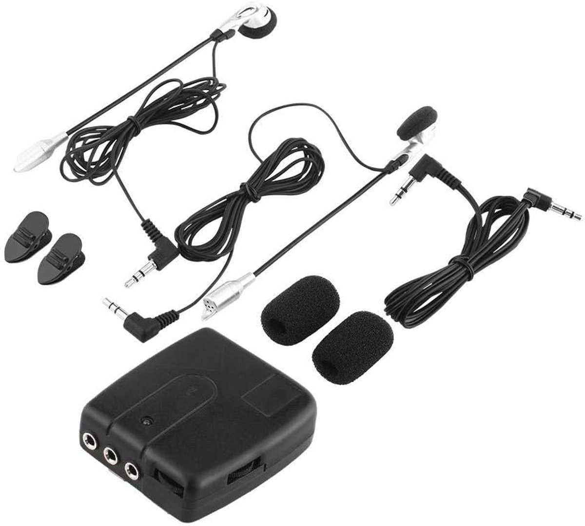 SnelShoppen - Keenso Motorhelm Intercomset - Helm-tot-Helm Communicatiesysteem - Draadloze Intercom - Ideaal voor Motorrijders - 1 Paar - Zwart