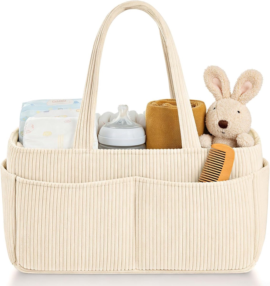 SnelShoppen - Luiertas Organizer Draagbare Aankleedmand Met Uitneembare Vakken, Babyluierhouder Voor Op De Commode, Praktische Auto Organizer En Luier