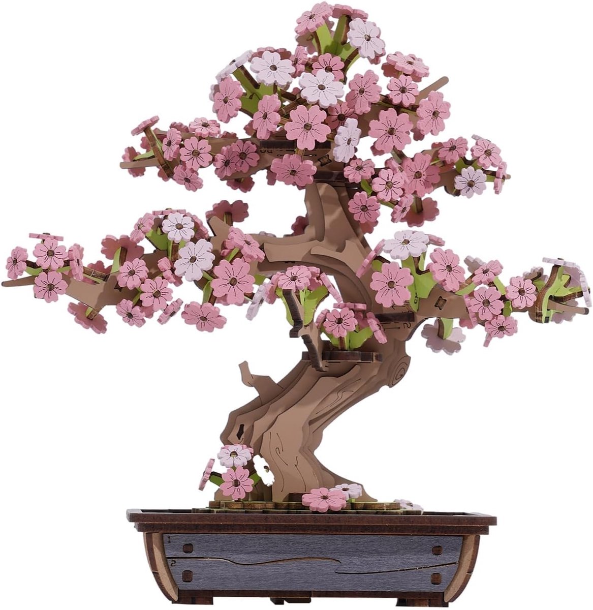 SnelShoppen - 3D Sakura Bonsai Houten Puzzel, Bouwset voor Volwassenen, DIY Sakura Model, Perfect voor Thuisdecoratie, Cadeau voor Kerst en Verjaardag
