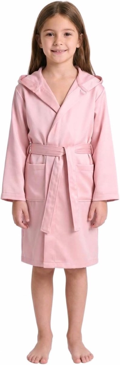 SnelShoppen - Microfibre Badjas voor Kinderen 4-16 Jaar - Sneldrogend, Lichtblauw, Fuchsia, Roze, Electric Blue - Comfortabel voor Thuis, Sport en Vak