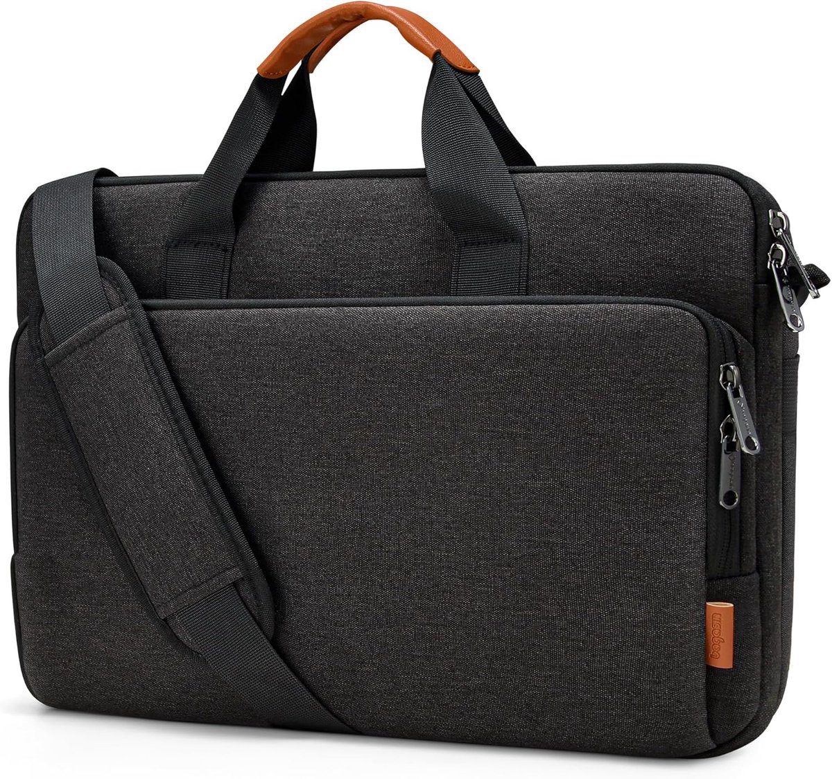SnelShoppen - Laptoptas 15,6 17,3 14 13,3 Inch, Waterafstotende Laptop Aktetas Schoudertas, Zwarte PC Computer Tas voor Notebook en Werk